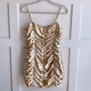 Satin Ruched Mini Dress by Lucy in the Sky